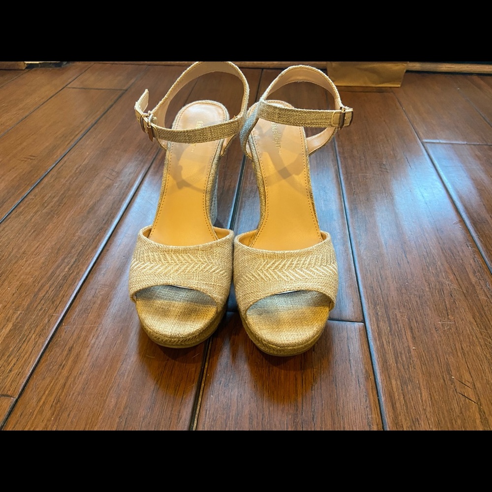 Creme Wedge Heels by Limelight Shoes